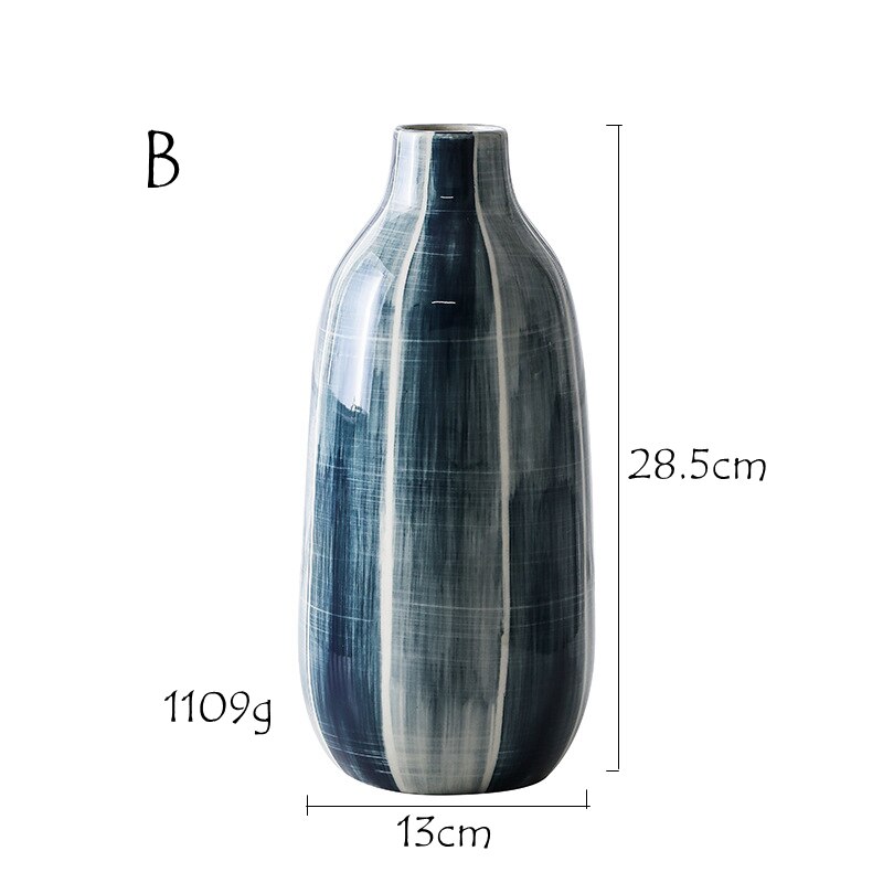 1pc blauwe bloemenvazen met een minimalistische keramische vaas, een waterplantcontainer, een pot voor huisdecoratie en een hydrocultuur plantenbak.: B