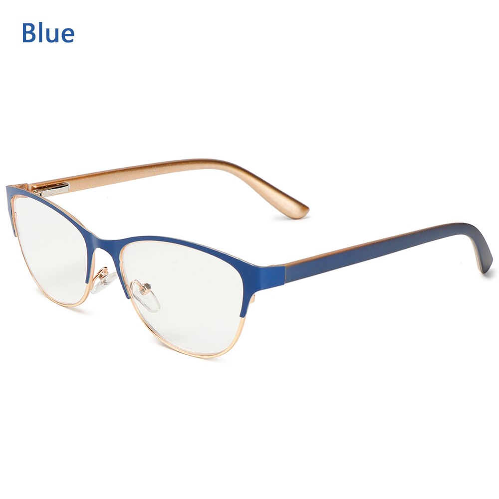 1pc retro half montuur leesbrillen unisex metaal vergroting presbyopie optische bril anti-vermoeidheid hyperopie bril: +200 / Blauw