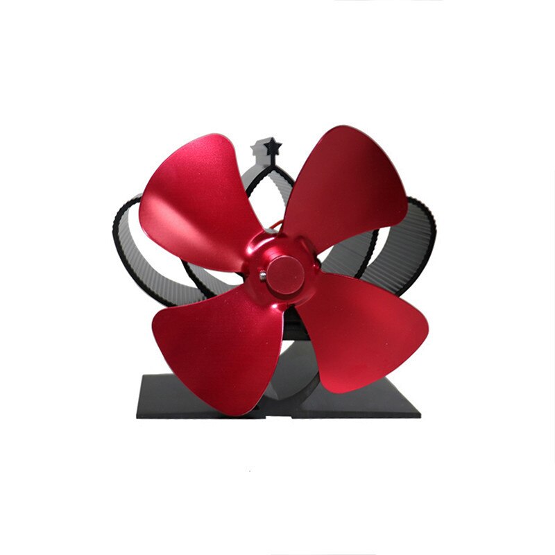 Mini Stove Fan 4 Blade Fireplace Fan Heat komin Powered Wood Friendly Quiet Burner Eco Fan Home Efficient Heat Distribution tool: rose