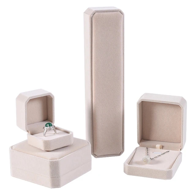 Schmuck Verpackung Box Ring Ohrringe Halskette Anhänger Armband Aufbewahrung Display Box Hochzeit Vorschlag Geschenkbox: Anderes / Beige