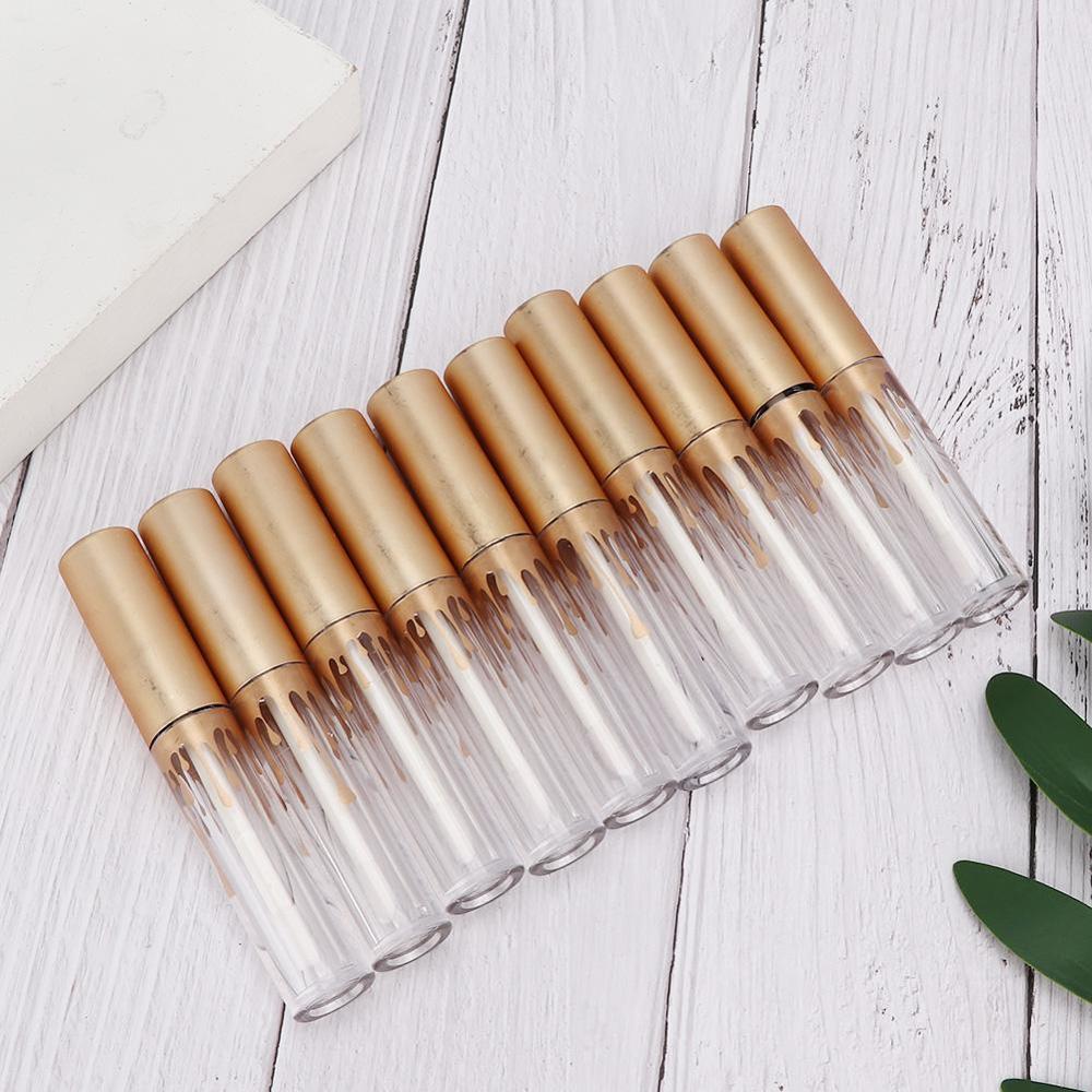 20 st läppglans tub 2.5ml behållare tom läppglans tub diy läppstift flaska behållare sminkverktyg guld läppglans flaska