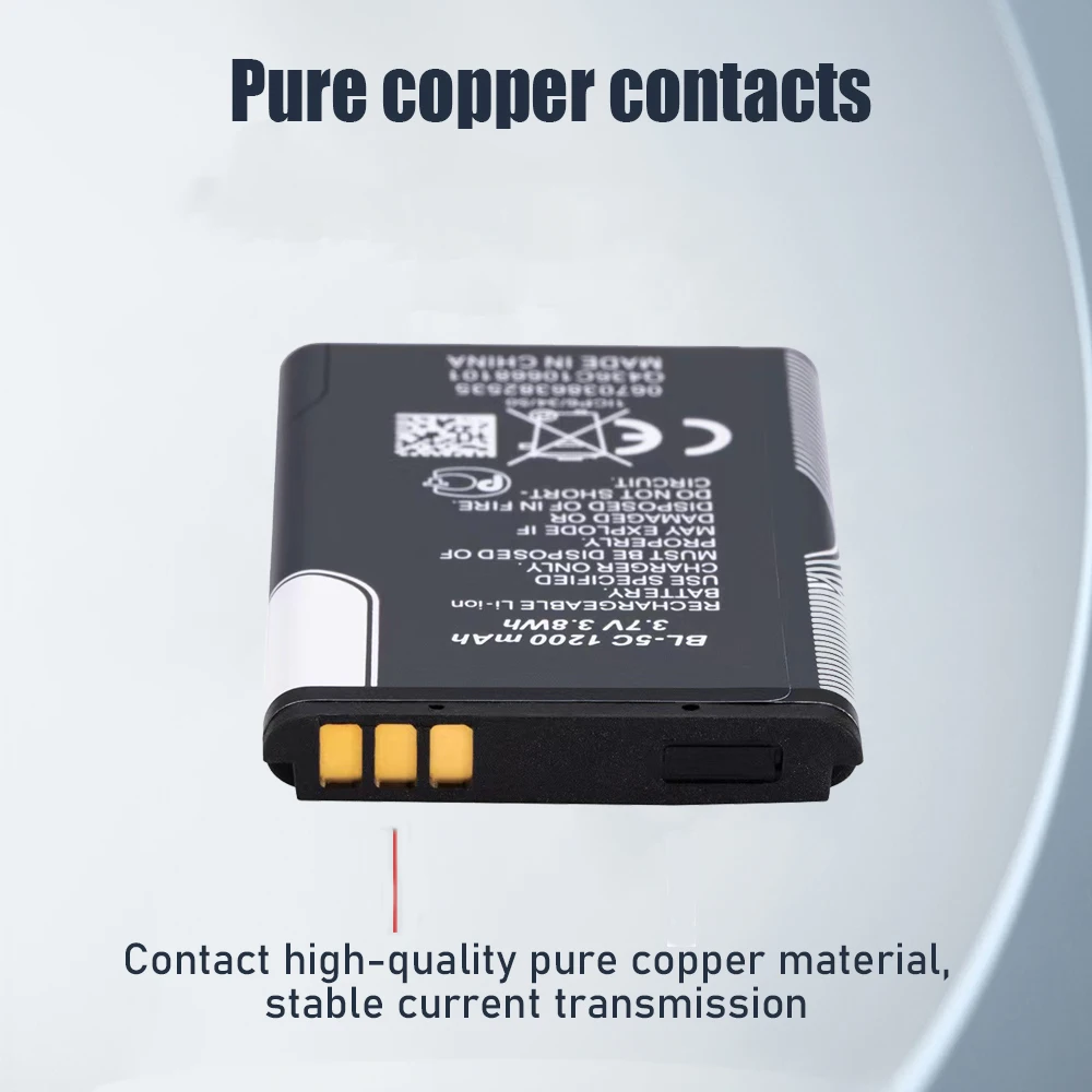 1/10pz 3.7V 1020mAh BL-5C BL5C BL 5C Batteria Batterie Ricaricabili per Nokia 2112 2118 2255 2270 2280 2300 2600 2610 3125 3230