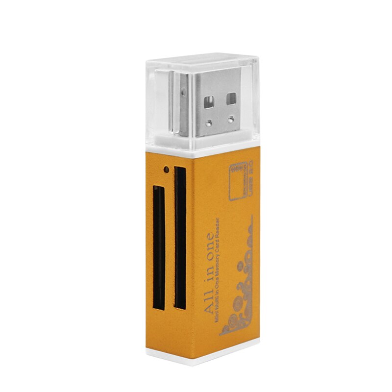 Usb 2.0 all  in 1 multi-geheugenkaartlezeradapter voor micro sd sdhc tf  m2 mmc 1 pc: Goud