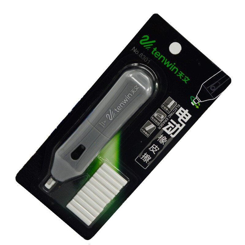 Goma eléctrica creativa para niños, goma de alta luz, con batería, borrador automático para bocetos, , suministros escolares: Negro