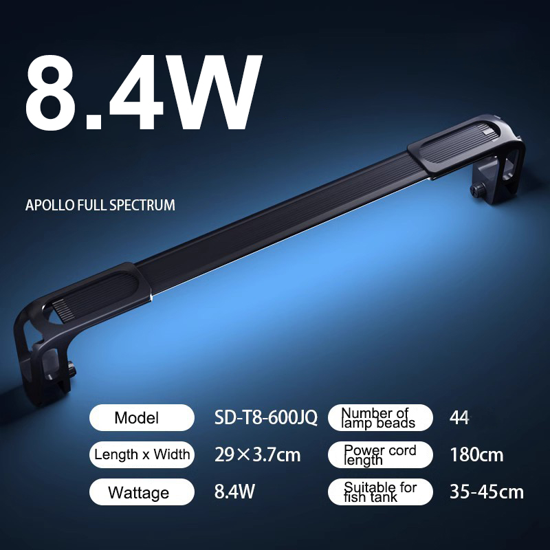 Aquariumlicht, Vollspektrum-Aquariumlicht für Wasserpflanzen, ausziehbare, wasserdichte Clip-an-Lampe für Aquarien