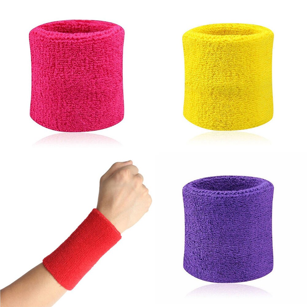 2Pcs Cotton Wristbands Wrist Band Bands Sweatbands Sweat Band for Sport Tennis