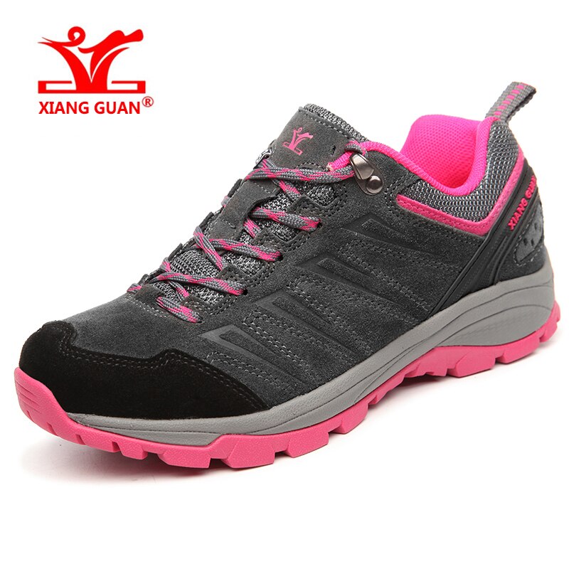 Xiangguan kvinder vandresko antiskid gummi gå til dame udendørs klatring sneakers grå brun lyserød størrelse 36-39 us 3-6
