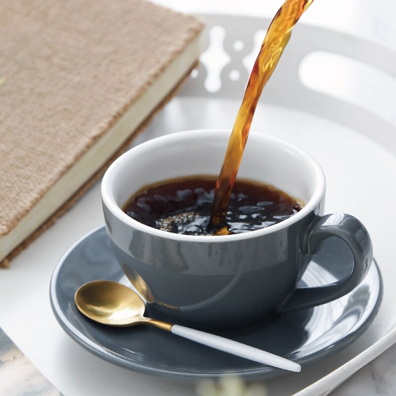 Chanshova modern enkelhet keramik 200ml porslin kaffekoppar och fat set tekopp set mugg dricksredskap  h046