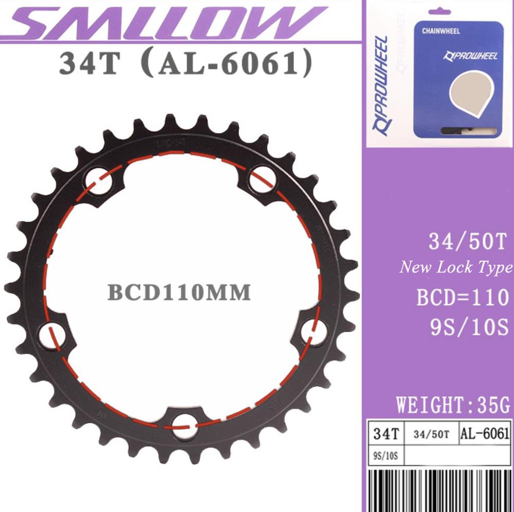 Prowheel Road Bike Chainwheel 8/9/10/11 Speed 53/50/39/34T BCD 110/130mm Bike Chainring Steel Aluminum Alloy Bike Accessories: 34T AL6061