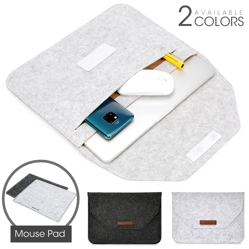 Vilten hoes laptoptas 11 12 13 15 inch hoesje voor XiaoMi MateBook notebook voor Macbook Air 13 Retina 15 hoesje met muismat cadeau
