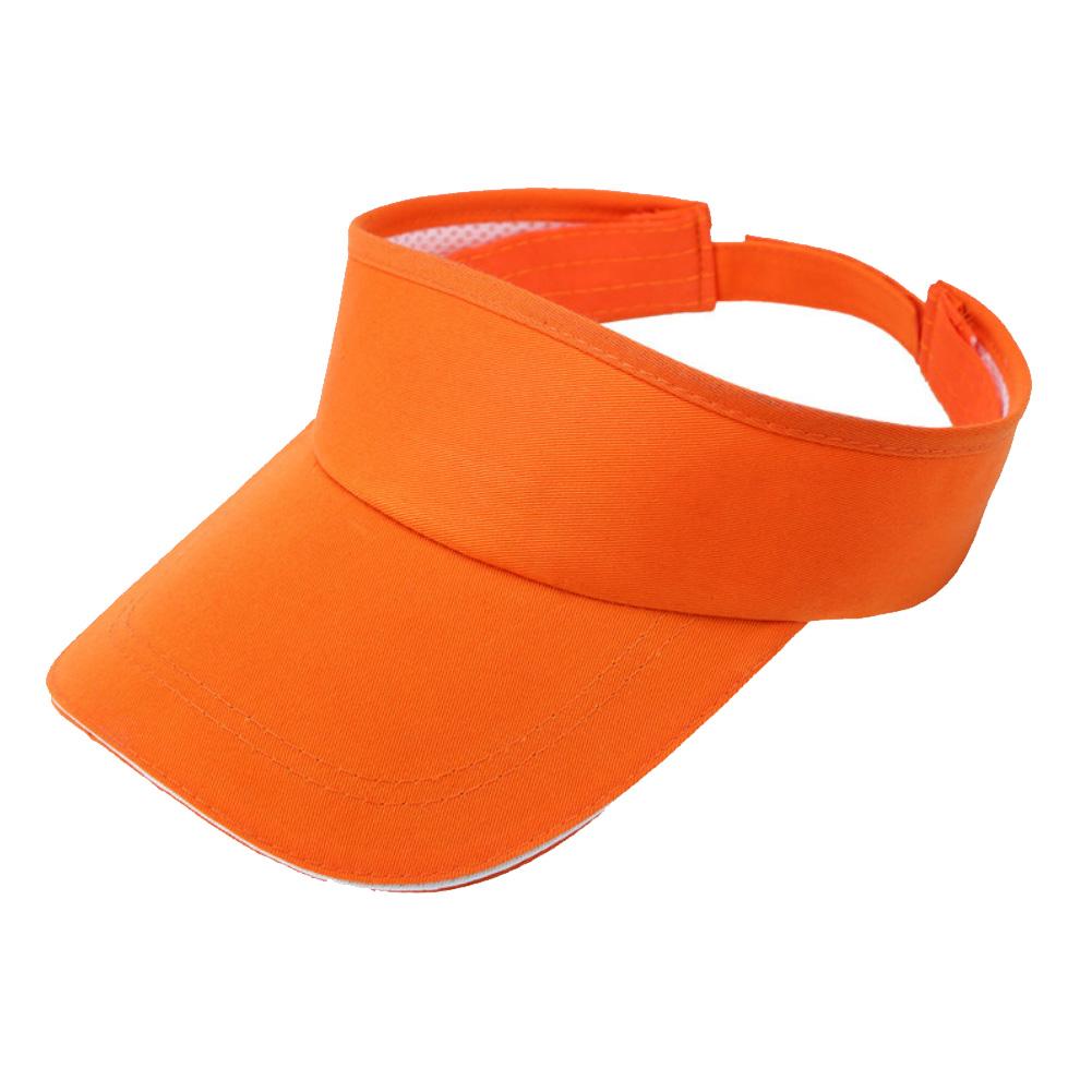 Women Men Adjustable Half-Head Sun Protection Visor Baseball Golf Sports Hat Baseball Cap Hat for Solid Color Caps tool: Orange