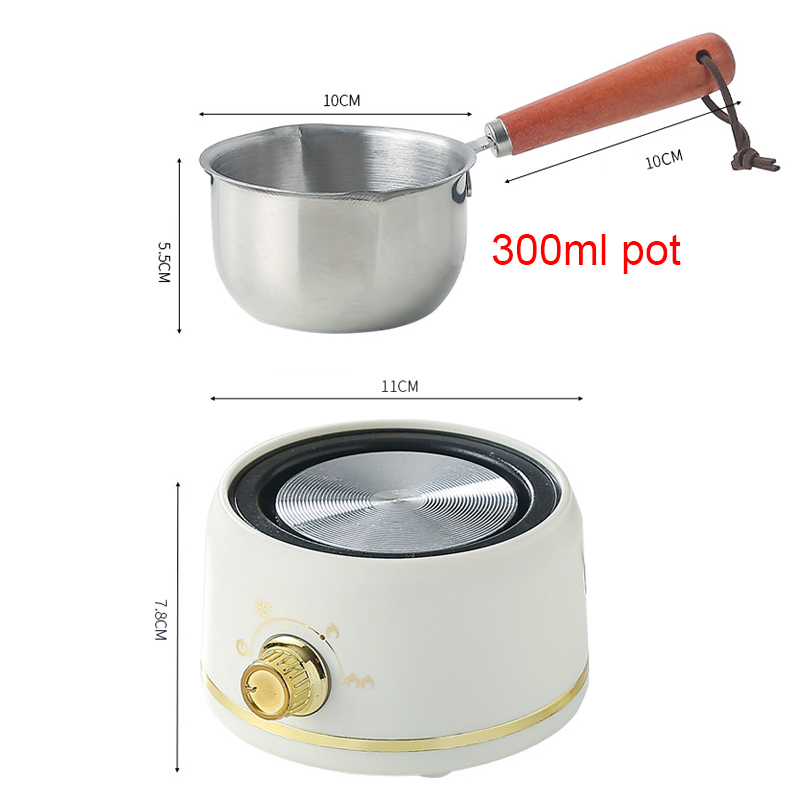 Mini Electric Stove Thermostatic heating furnace Tea warmer Coffee Milk Heater Wax/Chocolate melting Machine Stainless steel Pot: WHITE / AU
