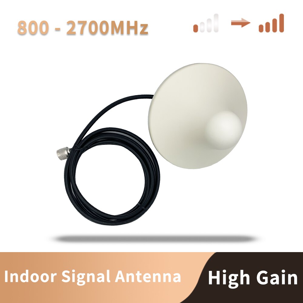 N Connector 800-2700hz Indoor Ceilling Antenna GSM 3G 4G 8dBi Internal Omni Antenna with 3m Cable for Mobile Signal Booste