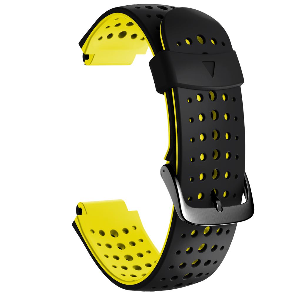 Bracelet de poignet Sport en Silicone, pour Garmin Forerunner 235 220 230 620 735XT, accessoires: Black yellow