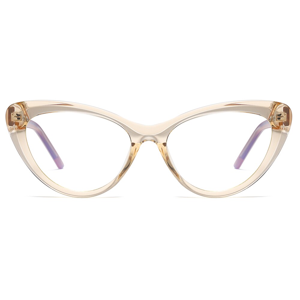 Peekaboo-gafas transparentes de ojo de gato para mujer, accesorios para mujer, gafas de bloqueo de luz azul, decoración en negro y marrón