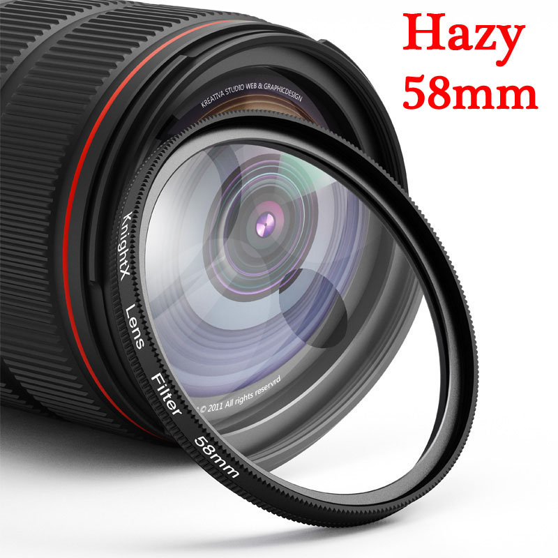 Knight tx – filtre à prisme Kaleidoscope, 52mm 55mm 58mm 67mm 77mm, dioptrie fendue, numéro modifiable UV CPL ND, objectif de photographie d'appareil photo: 58mm Hazy
