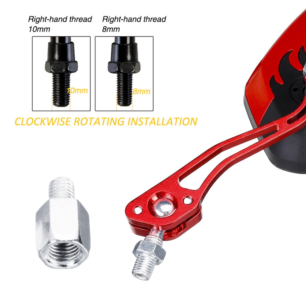 2 pièces/ensemble rétroviseurs universels moto moto 360 degrés Rotation moto Scooter rétroviseurs latéraux 8/10mm