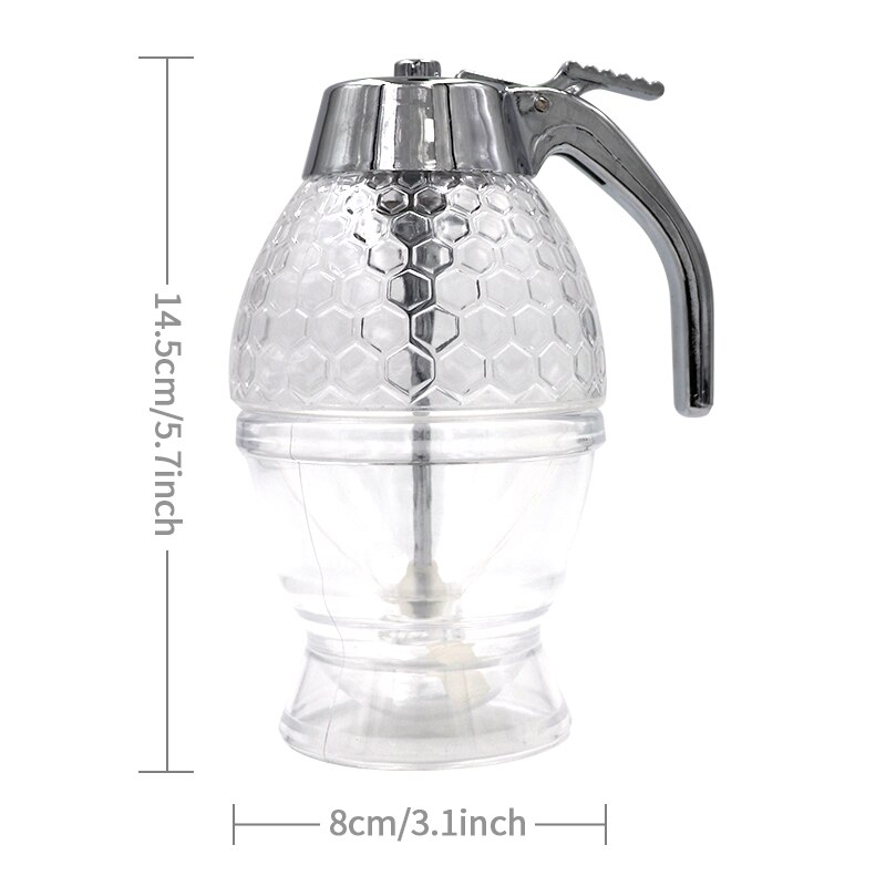 Frasco dispensador de miel de 200ml, recipiente para zumo, jarabe, hervidor, soporte de cocina, dispensador de miel, bote de almacenamiento portátil