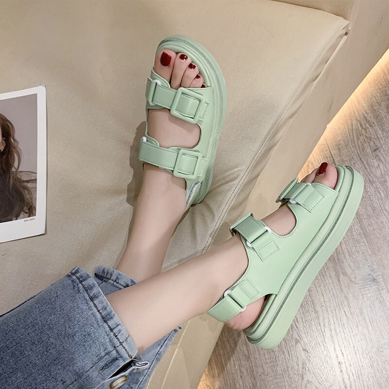 Heel Flat Sandal Shoe Female Sandals Comfort Shoes for Women Leather Summer Beach Casual Shoes Woman Sandal