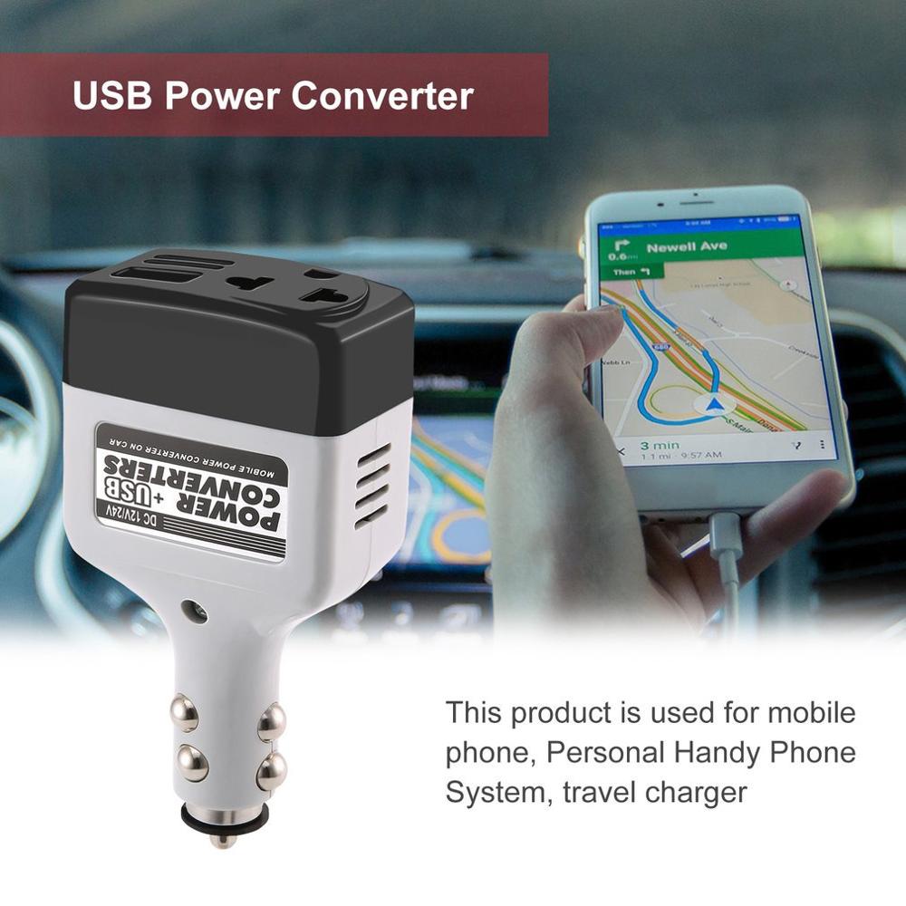 Dc 12/24 V Naar Ac 220 V/Usb 6 V Auto Omvormer Adapter Mobiele Auto Power autolader Converter Met Usb Interface