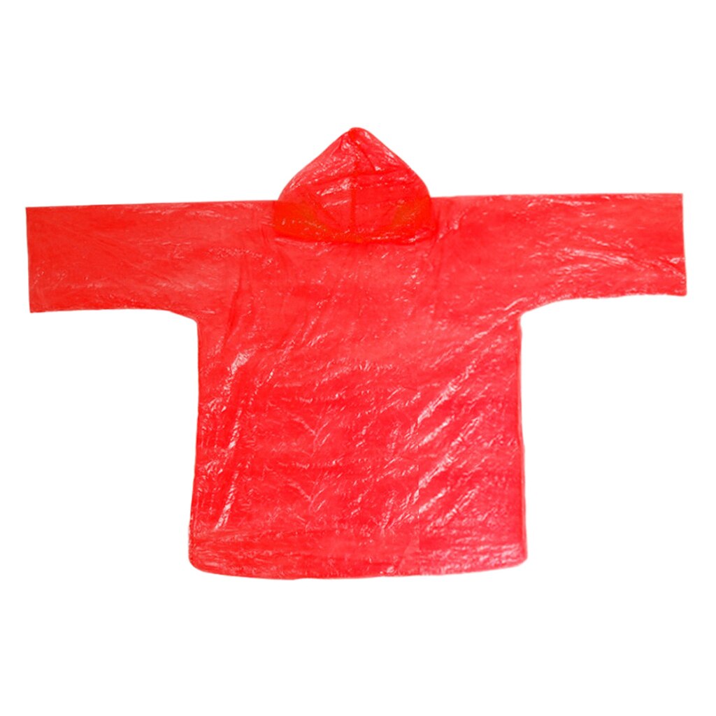 Engangs vandtæt regnfrakke hætteklædt regnfrakke regnfrakke med opbevaringspose