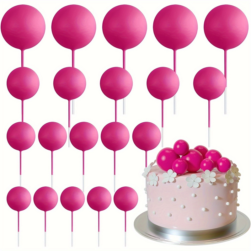 Décoration de gâteau boule d'or et d'argent, 20 pièces, décoration de gâteau joyeux anniversaire, drapeau de Cupcake, décor de boule de noël de mariage, décoration d'anniversaire: plum