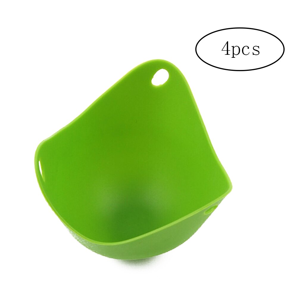 4 szt. Jajo silikonowe kłusownik jajko kłusownictwo kubki z pierścieniem Standers jajko narzędzia kuchenne zielony