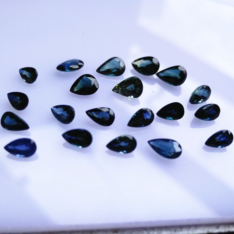 Echsun blå safir smykker ædelsten natura colares feminino anillos armbånd øreringe pendentif pulseira hovedsten løs perle