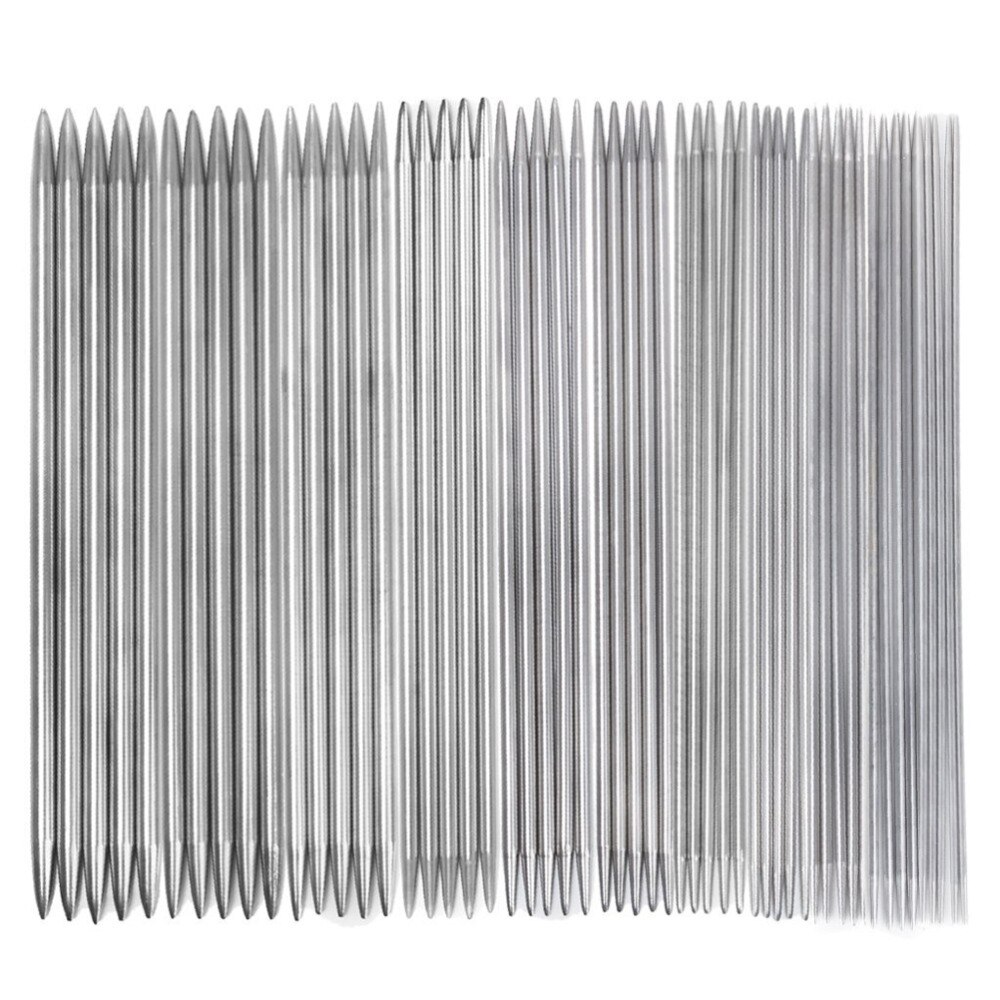 55 pcs 11 maten 7.9 "20 cm Dubbele Wees Glad Roestvrij Breinaalden Set Maat 2.0 -6.5mm Individuele Pakket