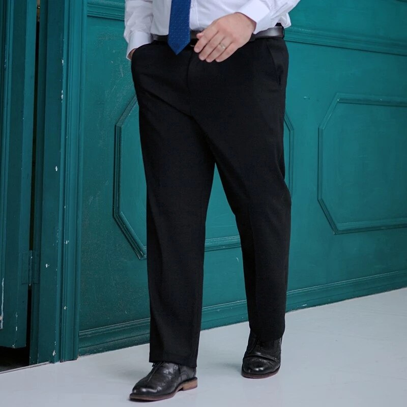 Pantalones de traje formales para hombre, Pantalones rectos de negocios de talla grande 8XL, 9XL, 10XL, 12XL, 14XL, 170KG: 10XL-135-140KG