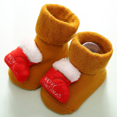 Kerstcadeau Sokken Thema Kinderen Pasgeboren Katoen Cartoon Sokken Winter Kids Baby Baby Anti-Slip Kinderen Unisex Sokken