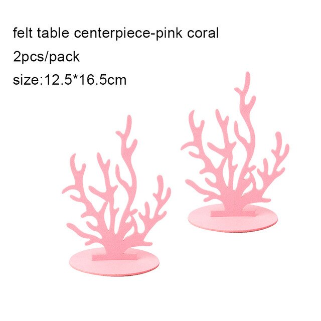 2 stk diy havfrue tema filt borddekorasjon til under havet tema låve/voksne bursdagsfest baby dusj festutstyr: Rosa koraller