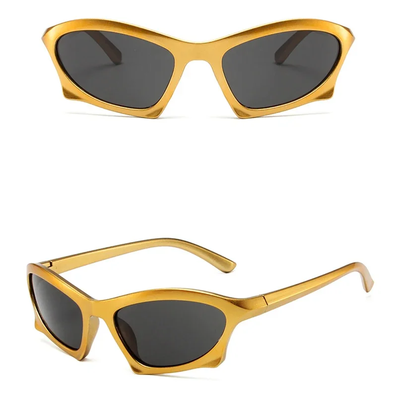 Populaire Vrouwen Mannen Punk Zonnebril Unieke Sport Zonnebril Unisex UV400 Goggle Shades Spiegel Kleurrijke Y2k Brillen Gafas De Sol