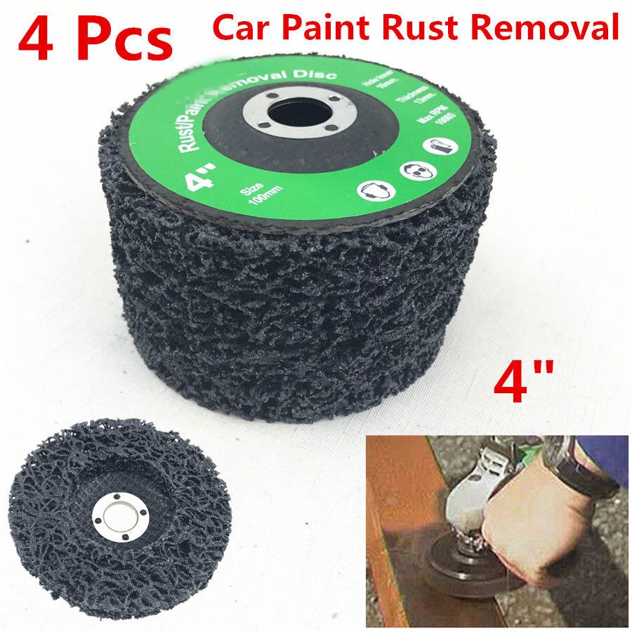 4x 4inch Grinder Wheels Discs Car Paint Rust Removal Clean Polishing 46-Grit