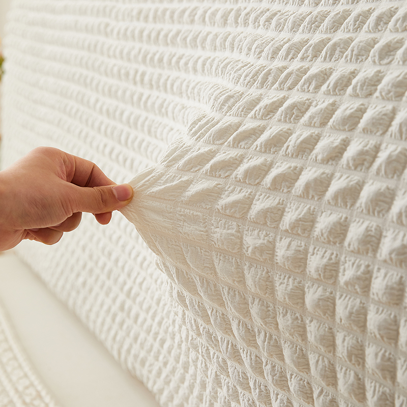 Effen kleur Hoofdeindehoes Tweepersoonsbed Bubble Plaid Elastisch Bedhoofdhoes Stofdichte hoofdsteunhoes voor woondecoratie Seguridadnica Diego Diego Anderson