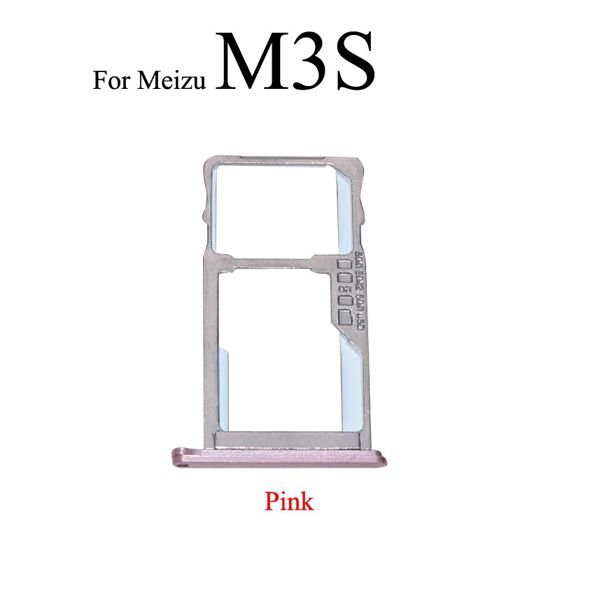 YuXi pour Meizu M5S M3S SIM carte plateau prise fente support adaptateur pièces de rechange pour Meilan 3S 5S: M3S Pink