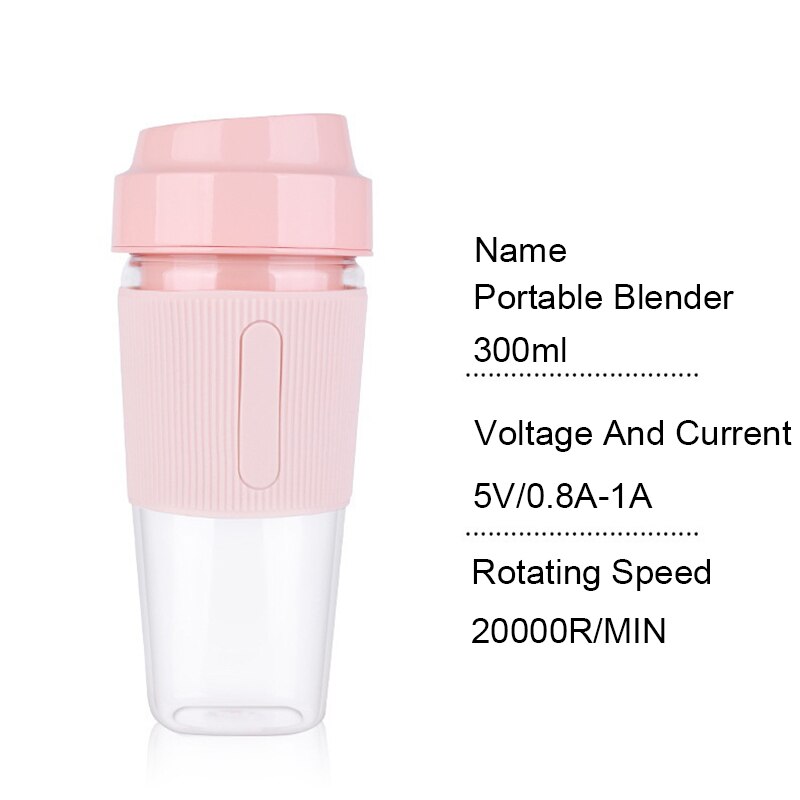 Portable Electric Blender Bottle Travel Mixer Food Smoothie USB Rechargeable Mini Juicer Cup Machine Kitchen Appliances