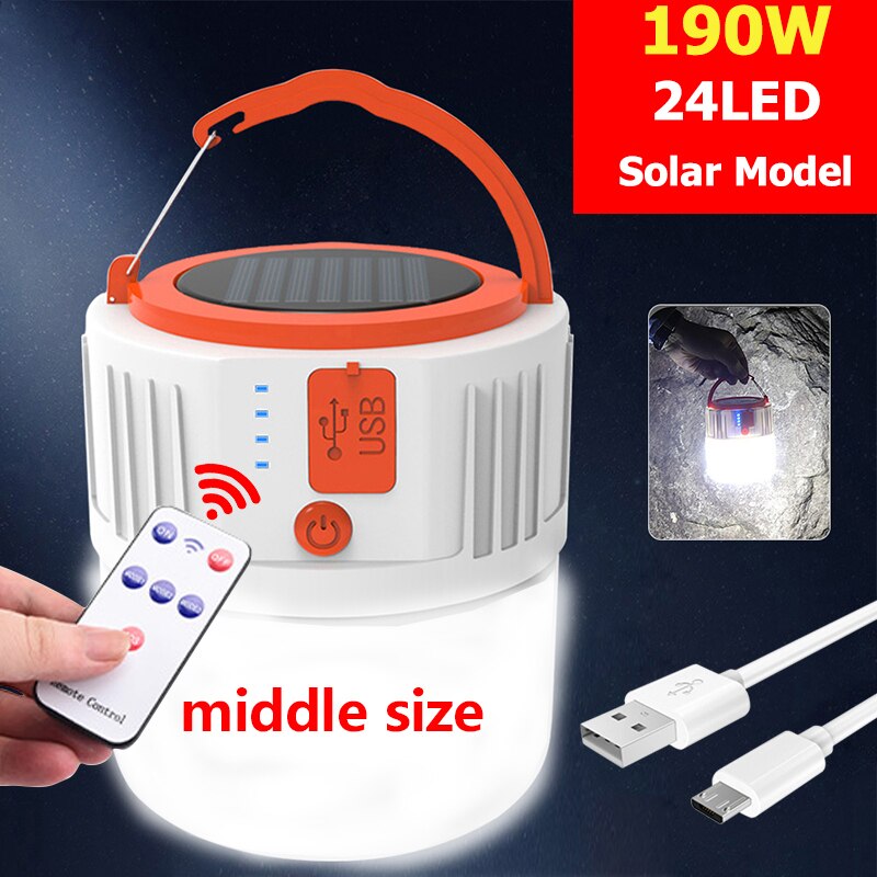 Ao ar livre lâmpada solar lâmpada de controle remoto 280w 42 led night market luz acampamento ao ar livre móvel lâmpada emergência: Middle size with R
