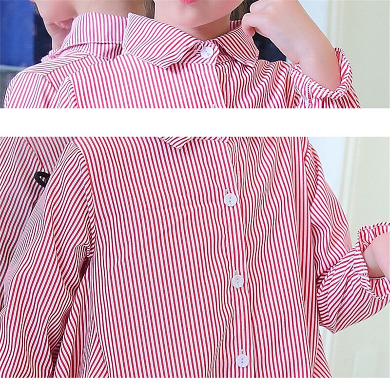 Camisa a rayas de manga larga para niña, Tops de algodón, blusa para niño, ropa para niño, de 3 a 11 años, 2022