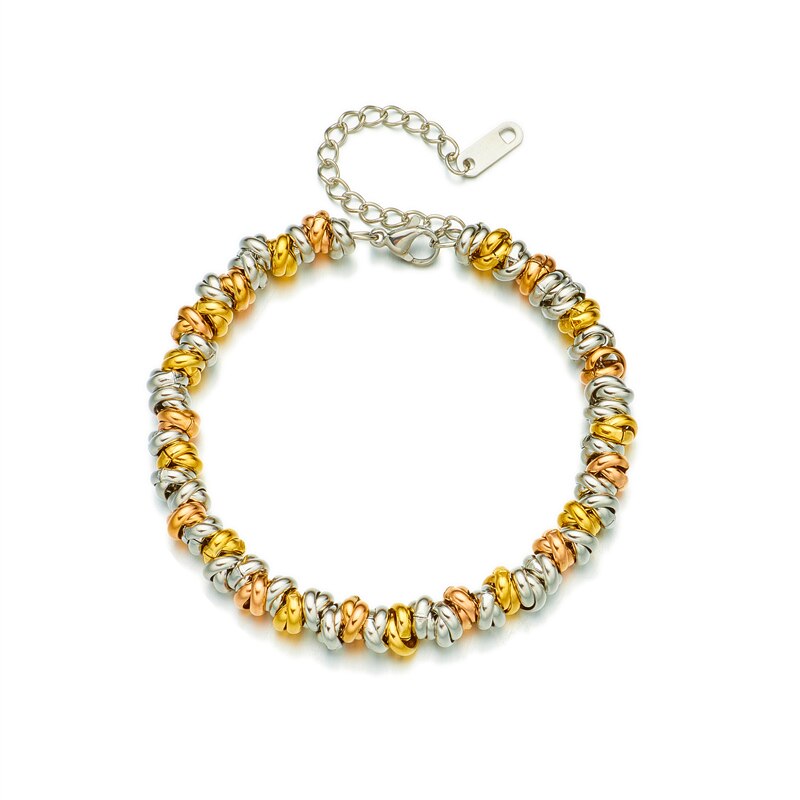 DIEYURO 316L Edelstahl Gold Farbe Ringförmigkeit Armbinde Für Frauen 2022 Luxus Mädchen Körper Schmuck: Rötlich braun