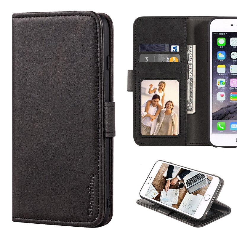 Funda con tapa para Huawei P8 Max, funda de negocios de cuero de lujo con imán, billetera, funda para teléfono Huawei P8 Max: Black