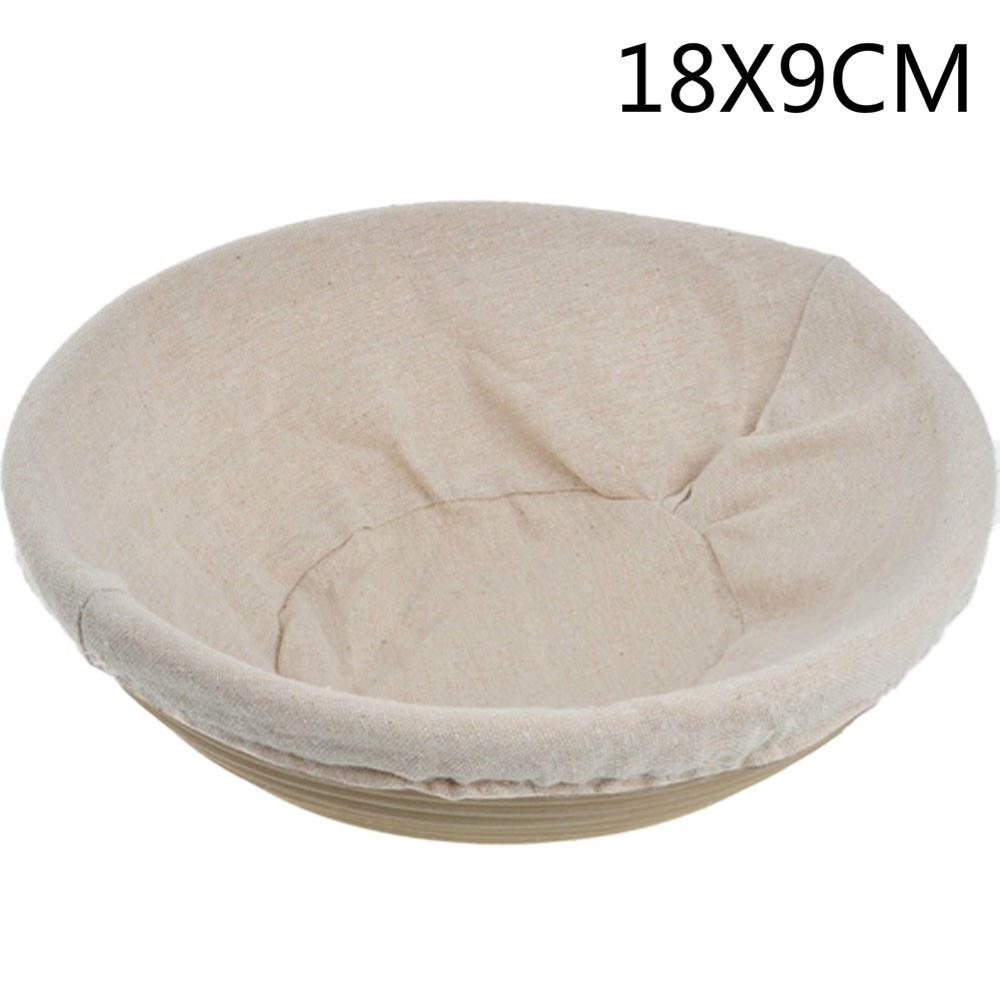 Banneton proofing brödkorg rund oval bakning kakformar jäsning av rotting brödkorg jäsning med tygpåse: 18 x 9cm