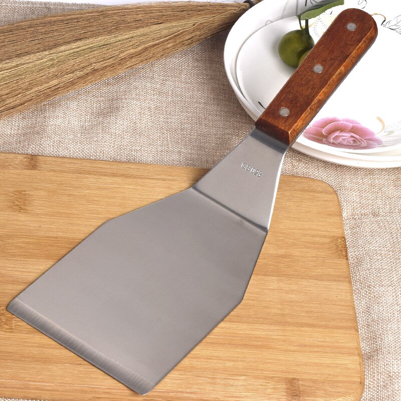 Pizza Peels Hand Grijpen Cake Tool Roestvrijstalen Spatel Ijzeren Plaat Steak Schop Houten Handvat Grote Maat Schop