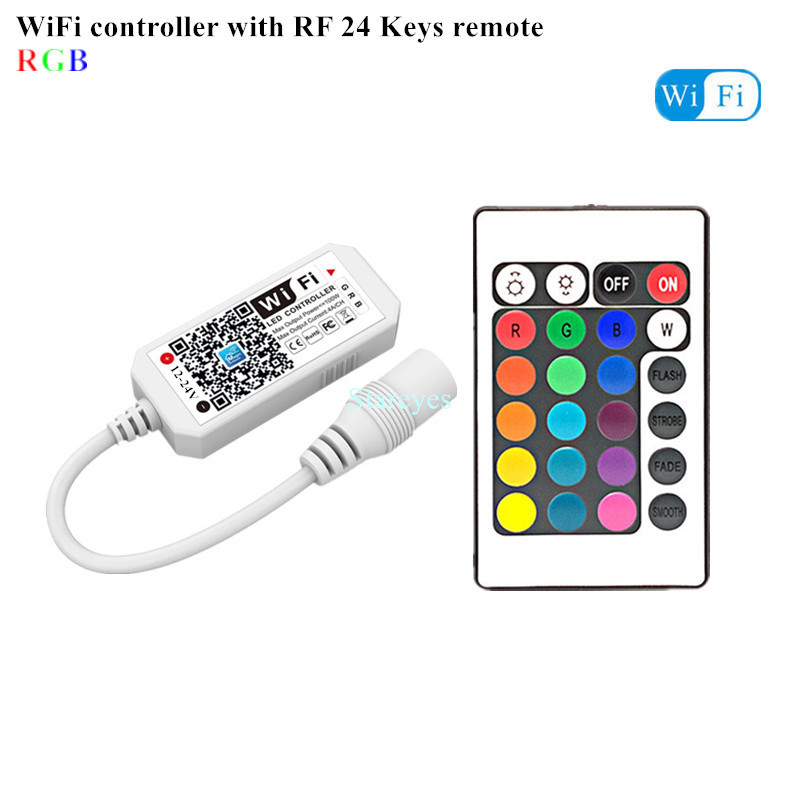Magic Home WiFi Wireless Remote Controller Dimmer DC12V 24V Single color RGB RGBW Remote Alex Tuya Control For LED Strip: Gold