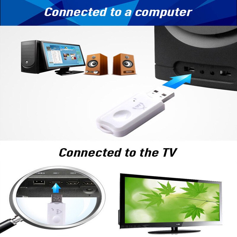 1pc Newest USB Bluetooth Stereo Music Receiver Wireless Audio Adapter Dongle Kit Built In Microphone For Speaker For Phone Car