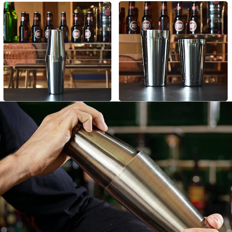 Premium Cocktail Shaker Bar Tools Set (11 piece) Stainless Steel Bartender Kit, with Many Bar Accessories Reusable Ice Cubes
