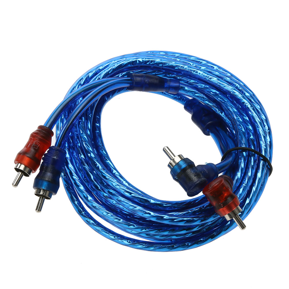 5 Meter 2 RCA to 2 RCA Plug Car Audio System Amplifier Braided Copper Cable Audio Amplifier for Home Cinema and Digital Stereo
