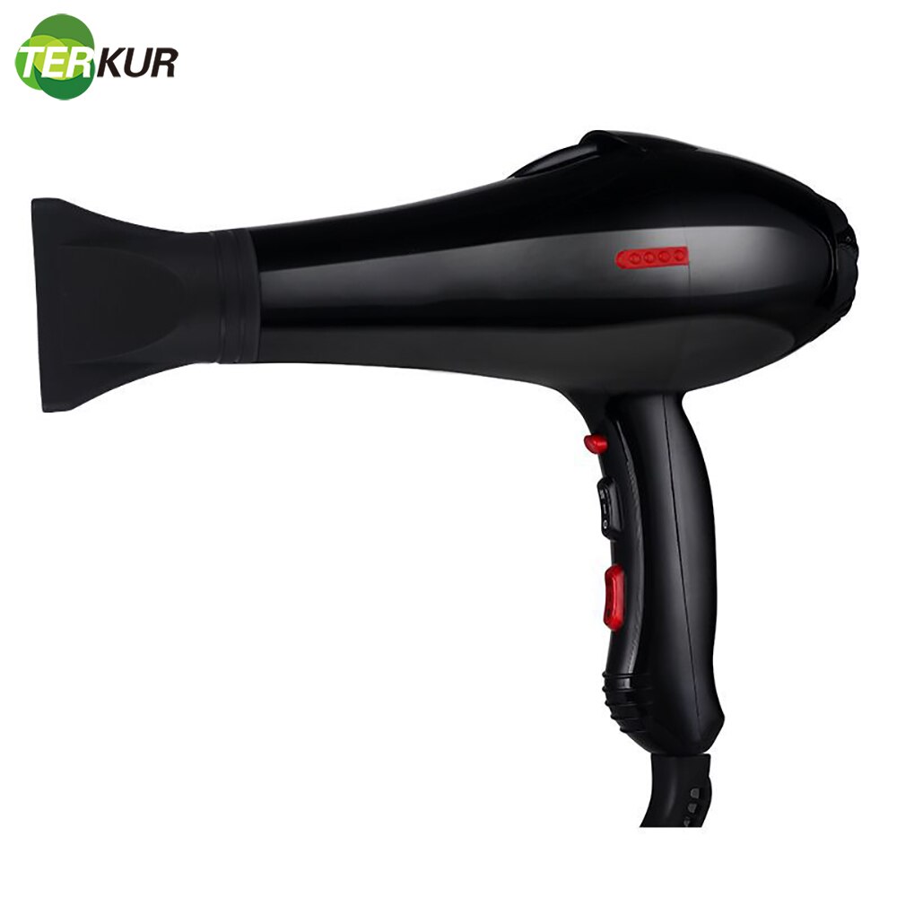 2200W Salon Compact Hair Dryer and Cold Strong Wind 6 Gears Dry Quickly Electric Blowdryer US Plug 1Nozzle