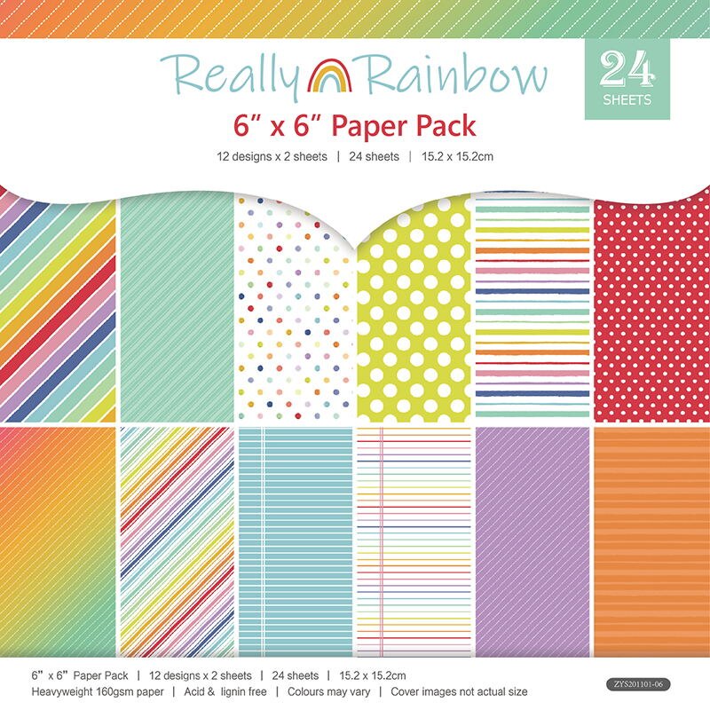 Echt Rainbow Scrapbooking Papier Pack Van 24 Sheets Handgemaakte Ambachtelijke Papier Ambachtelijke Achtergrond Pad 1159