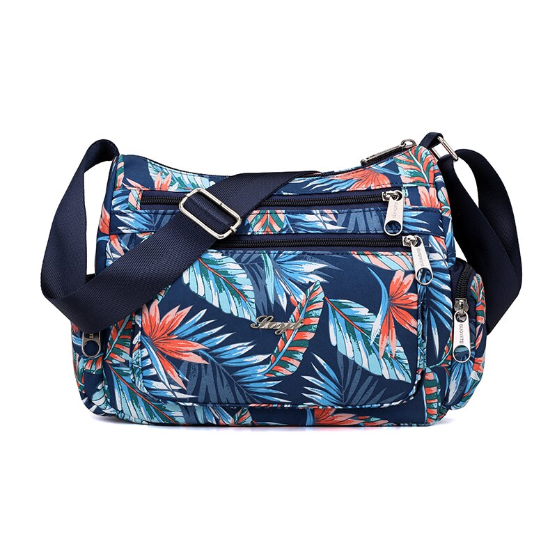 Bolso bandolera de nailon duradero de con Floral para mujer, bolso bandolera de tela impermeable para mujer: 5